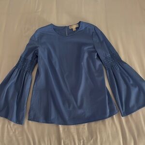 Michael Kors blue blouse. Flare long sleeve.